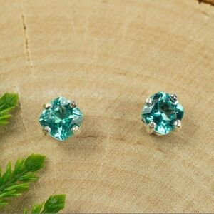 Dainty Apatite and Sterling Silver Stud Earrings